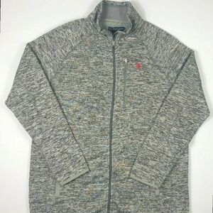 U.S. Polo Assn. Men Sweater/ Knit Jacket Size M Gray Heather Full Zip